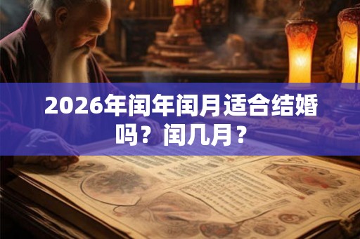 2026年闰年闰月适合结婚吗？闰几月？