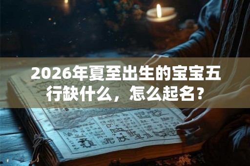 2026年夏至出生的宝宝五行缺什么，怎么起名？