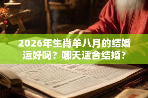 2026年生肖羊八月的结婚运好吗？哪天适合结婚？
