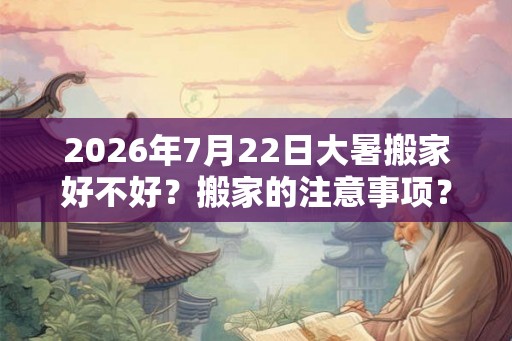 2026年7月22日大暑搬家好不好？搬家的注意事项？