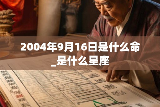 2004年9月16日是什么命_是什么星座