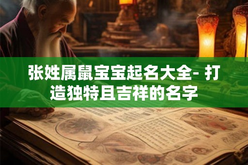 张姓属鼠宝宝起名大全- 打造独特且吉祥的名字