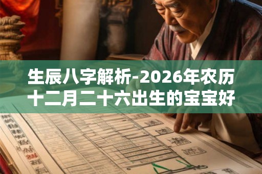 生辰八字解析-2026年农历十二月二十六出生的宝宝好不好