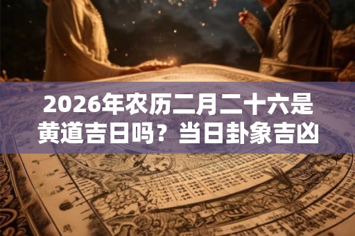 2026年农历二月二十六是黄道吉日吗？当日卦象吉凶