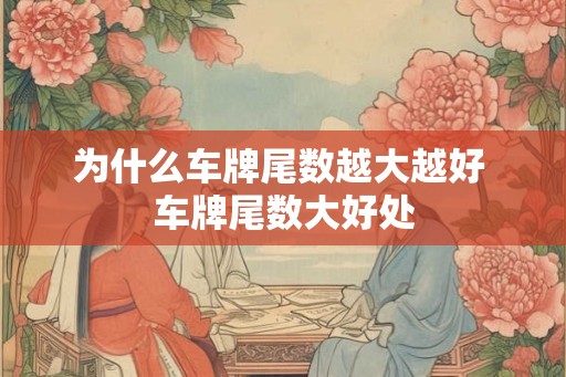 为什么车牌尾数越大越好 车牌尾数大好处 为什么车牌尾数越大越好 车牌尾数大好处