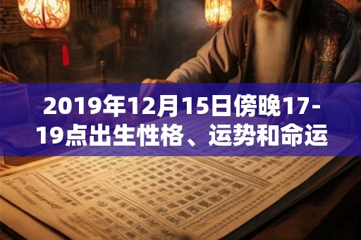 2019年12月15日傍晚17-19点出生性格、运势和命运 2019年12月15日傍晚17-19点出生性格、运势和命运