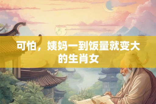 可怕，姨妈一到饭量就变大的生肖女