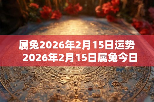 属兔2026年2月15日运势 2026年2月15日属兔今日运势 属兔2026年2月15日运势 2026年2月15日属兔今日运势
