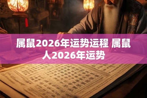 属鼠2026年运势运程 属鼠人2026年运势