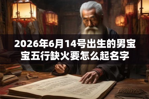 2026年6月14号出生的男宝宝五行缺火要怎么起名字