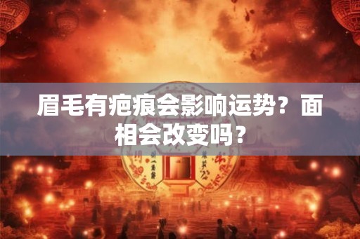 眉毛有疤痕会影响运势？面相会改变吗？