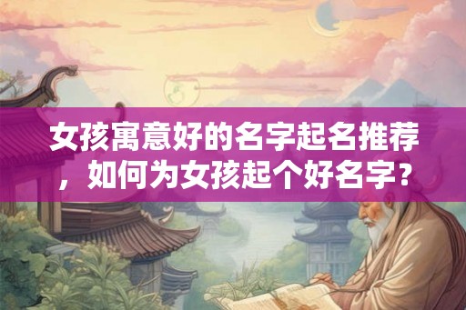 女孩寓意好的名字起名推荐，如何为女孩起个好名字？