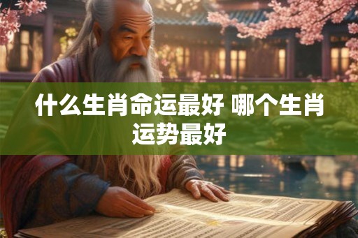 什么生肖命运最好 哪个生肖运势最好