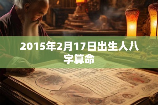 2015年2月17日出生人八字算命