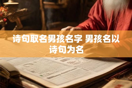 诗句取名男孩名字 男孩名以诗句为名
