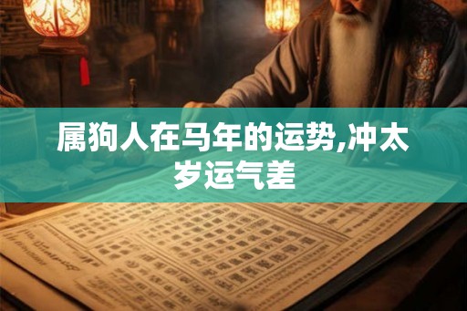 属狗人在马年的运势,冲太岁运气差