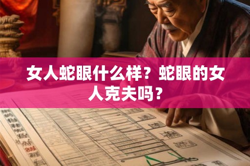 女人蛇眼什么样？蛇眼的女人克夫吗？