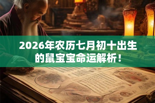 2026年农历七月初十出生的鼠宝宝命运解析！