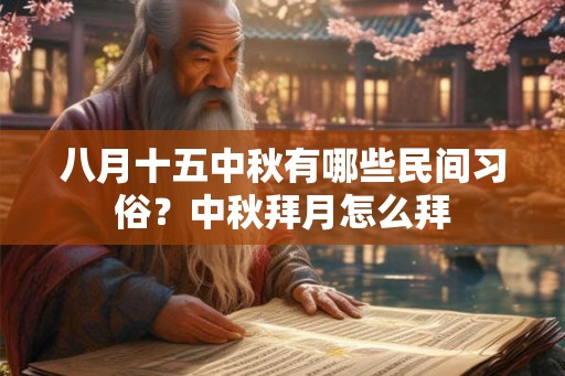 八月十五中秋有哪些民间习俗？中秋拜月怎么拜