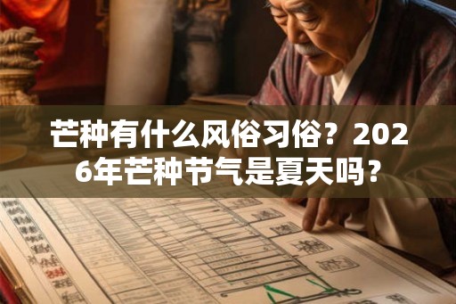 芒种有什么风俗习俗？2026年芒种节气是夏天吗？