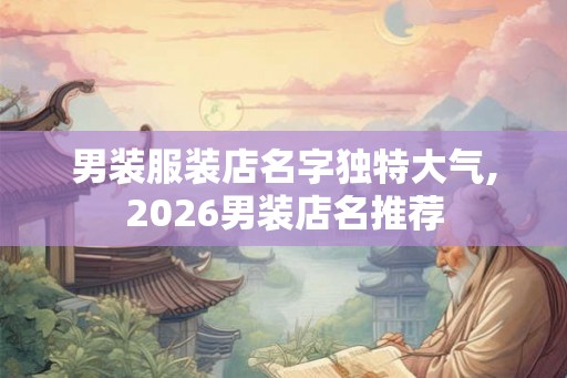 男装服装店名字独特大气,2026男装店名推荐
