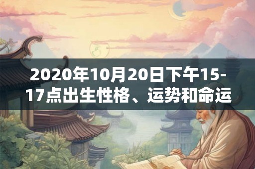2020年10月20日下午15-17点出生性格、运势和命运