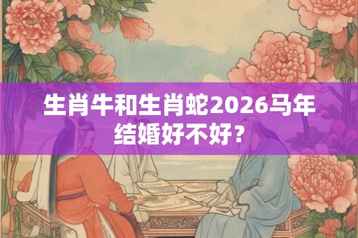 生肖牛和生肖蛇2026马年结婚好不好? 生肖牛和生肖蛇2026马年结婚好不好?