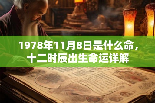 1978年11月8日是什么命，十二时辰出生命运详解