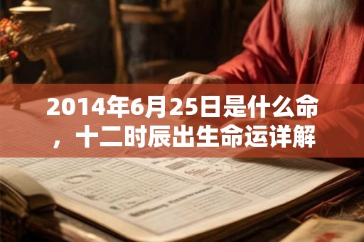 2014年6月25日是什么命，十二时辰出生命运详解