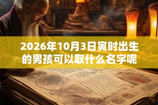 2026年10月3日寅时出生的男孩可以取什么名字呢