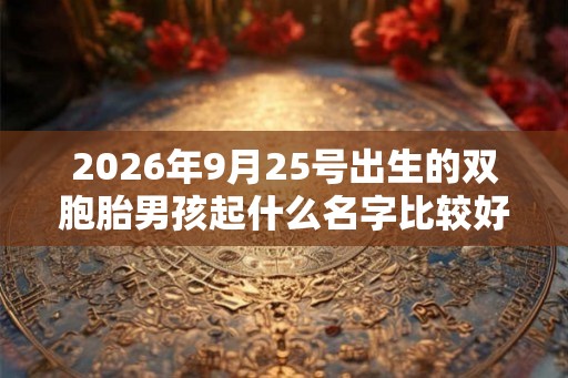 2026年9月25号出生的双胞胎男孩起什么名字比较好,五行属什么 2026年9月25号出生的双胞胎男孩起什么名字比较好,五行属什么