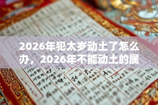 2026年犯太岁动土了怎么办，2026年不能动土的属相有哪些