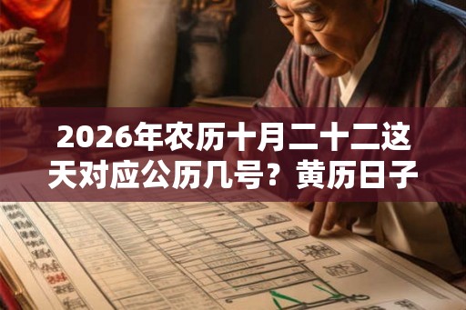 2026年农历十月二十二这天对应公历几号?黄历日子好吗? 2026年农历十月二十二这天对应公历几号?黄历日子好吗?
