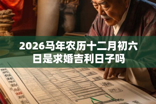 2026马年农历十二月初六日是求婚吉利日子吗