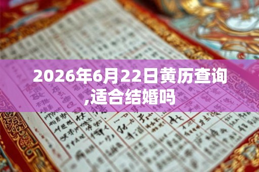 2026年6月22日黄历查询,适合结婚吗