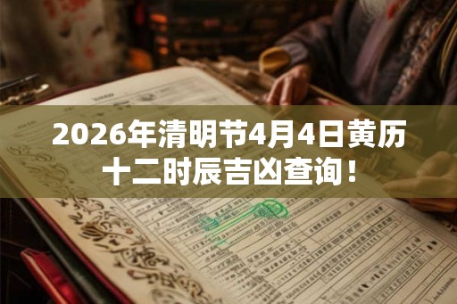 2026年清明节4月4日黄历十二时辰吉凶查询！