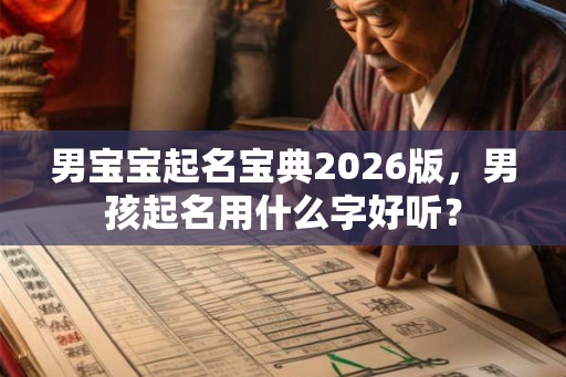 男宝宝起名宝典2026版，男孩起名用什么字好听？
