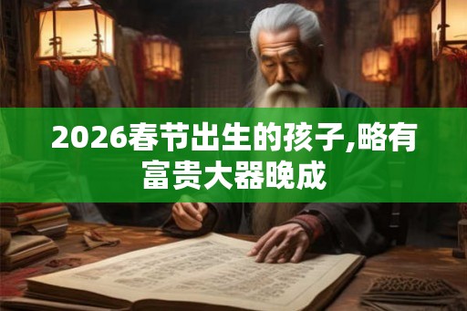 2026春节出生的孩子,略有富贵大器晚成