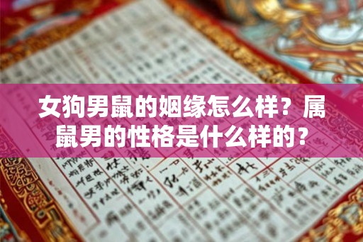 女狗男鼠的姻缘怎么样？属鼠男的性格是什么样的？