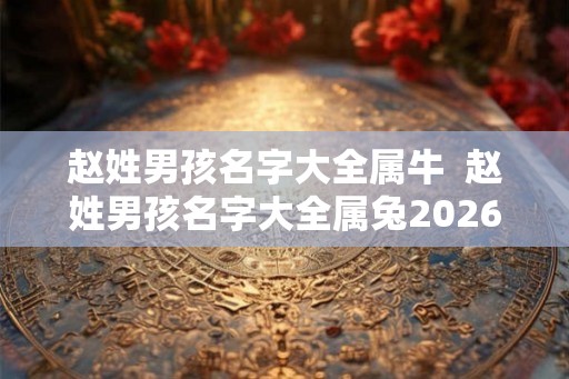 赵姓男孩名字大全属牛  赵姓男孩名字大全属兔2026年