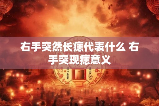 右手突然长痣代表什么 右手突现痣意义