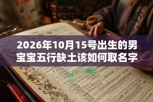 2026年10月15号出生的男宝宝五行缺土该如何取名字