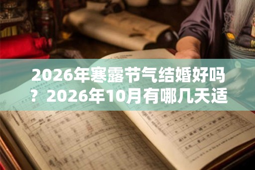 2026年寒露节气结婚好吗？2026年10月有哪几天适合领证的？