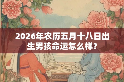 2026年农历五月十八日出生男孩命运怎么样？
