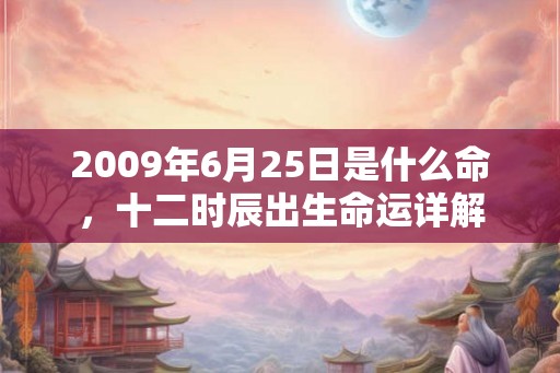 2009年6月25日是什么命，十二时辰出生命运详解