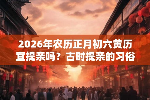 2026年农历正月初六黄历宜提亲吗？古时提亲的习俗讲究
