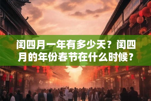 闰四月一年有多少天？闰四月的年份春节在什么时候？