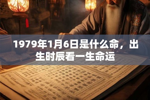 1979年1月6日是什么命，出生时辰看一生命运