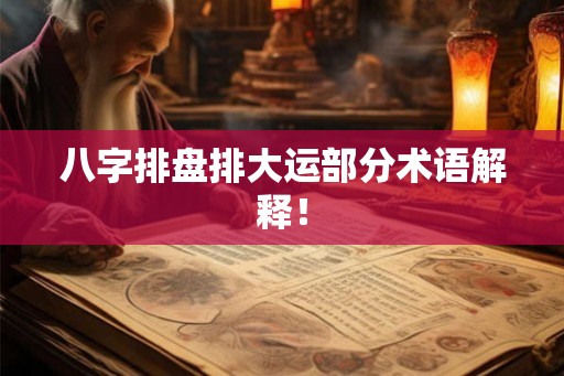 八字排盘排大运部分术语解释！
