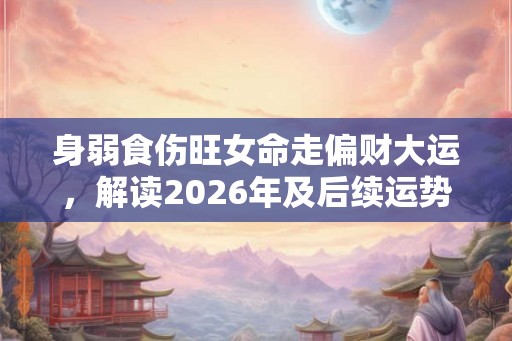 身弱食伤旺女命走偏财大运，解读2026年及后续运势发展